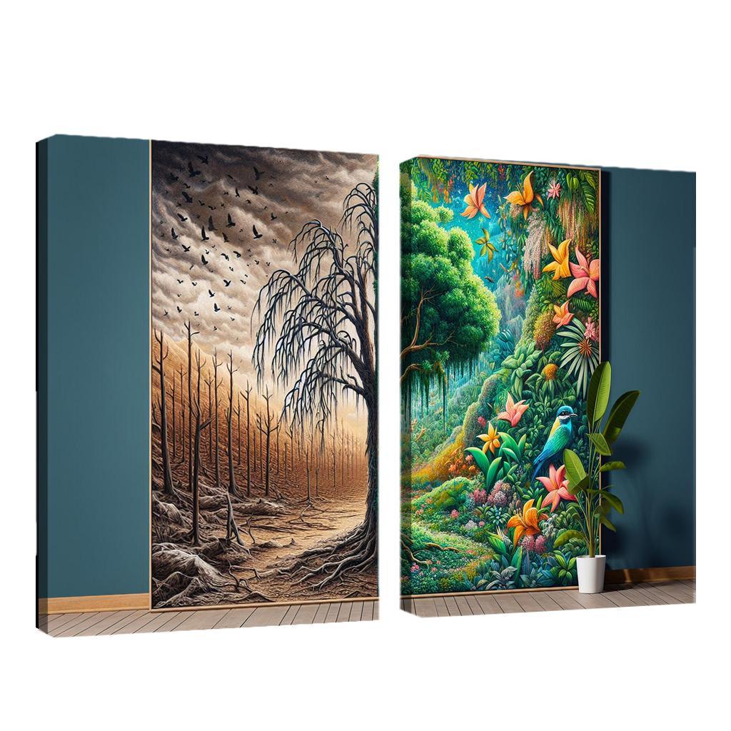 The Last Breath A Call for Climate Justice 2 Piece HD Canvas Wall Art-Original Frame