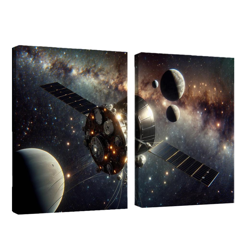 The Journey Of Space Probes A Cosmic Odyssey Abstract Paintings Frame