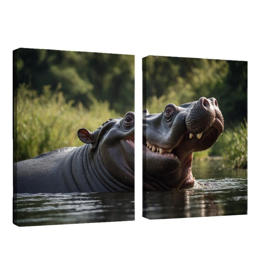 The Imposing Hippopotamus The River Giant Framed Paintings