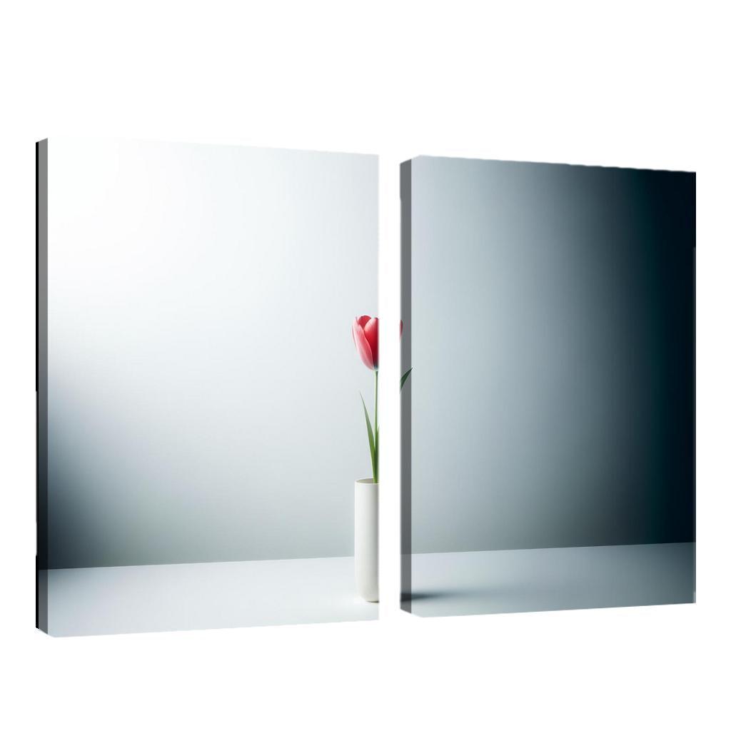 Botanical Minimalism A Single Stem Elegance 2 Piece HD Canvas Wall Art-Original Frame