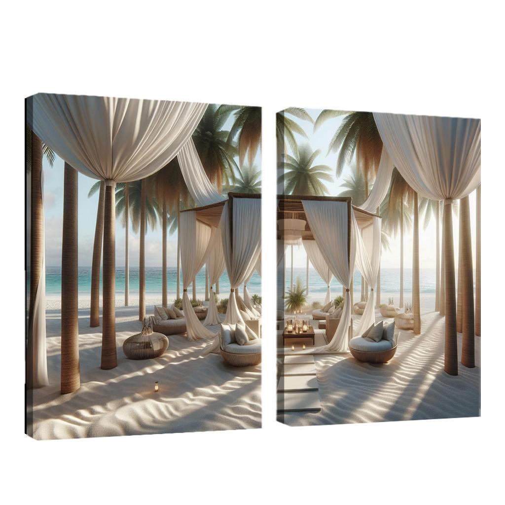 Tropical Oasis Beach And Spa Retreat Premium Artwork Frames