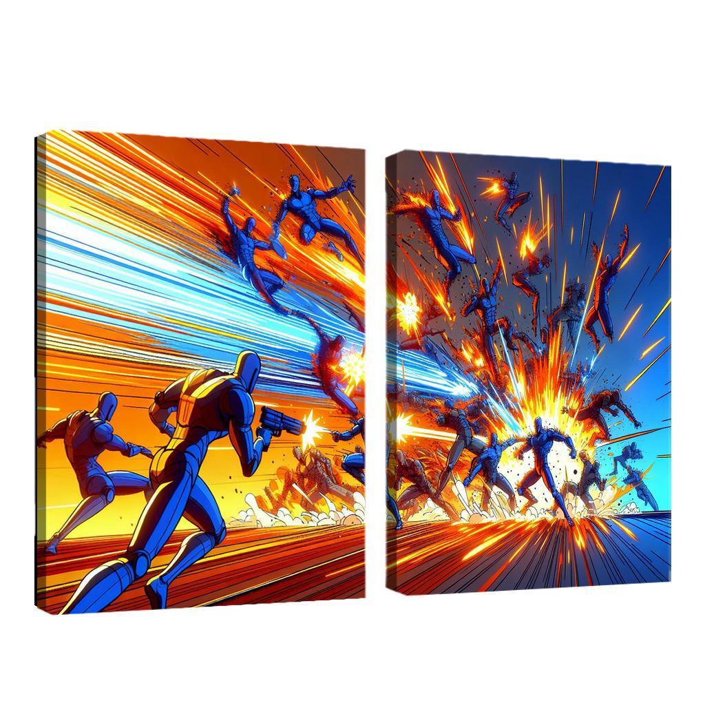 Dragon Ball Z Energy 2 Piece HD Canvas Wall Art-Original Frame