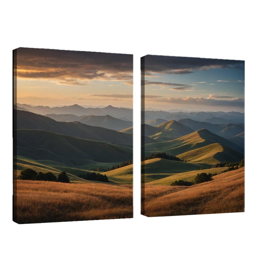 The Splendor Of Distant Mountain Ranges Oil Paintings Frame