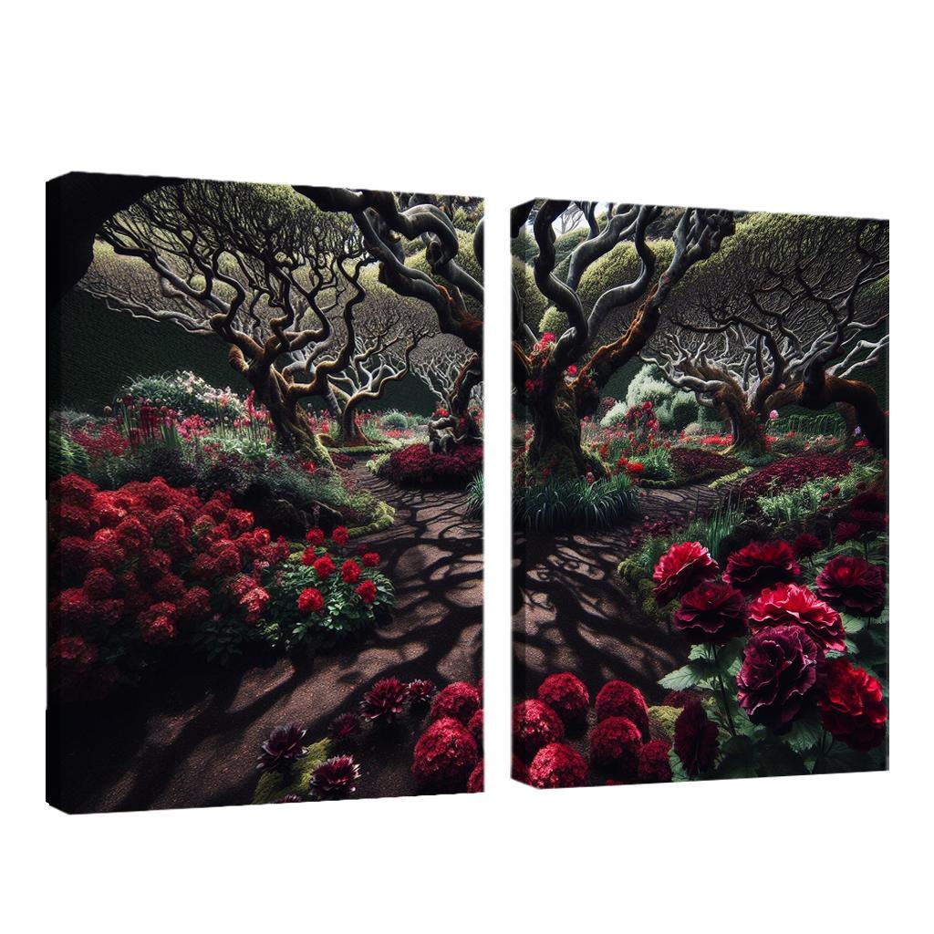 Eclipsed Garden Nature's Gothic Rebirth 2 Piece HD Canvas Wall Art-Original Frame
