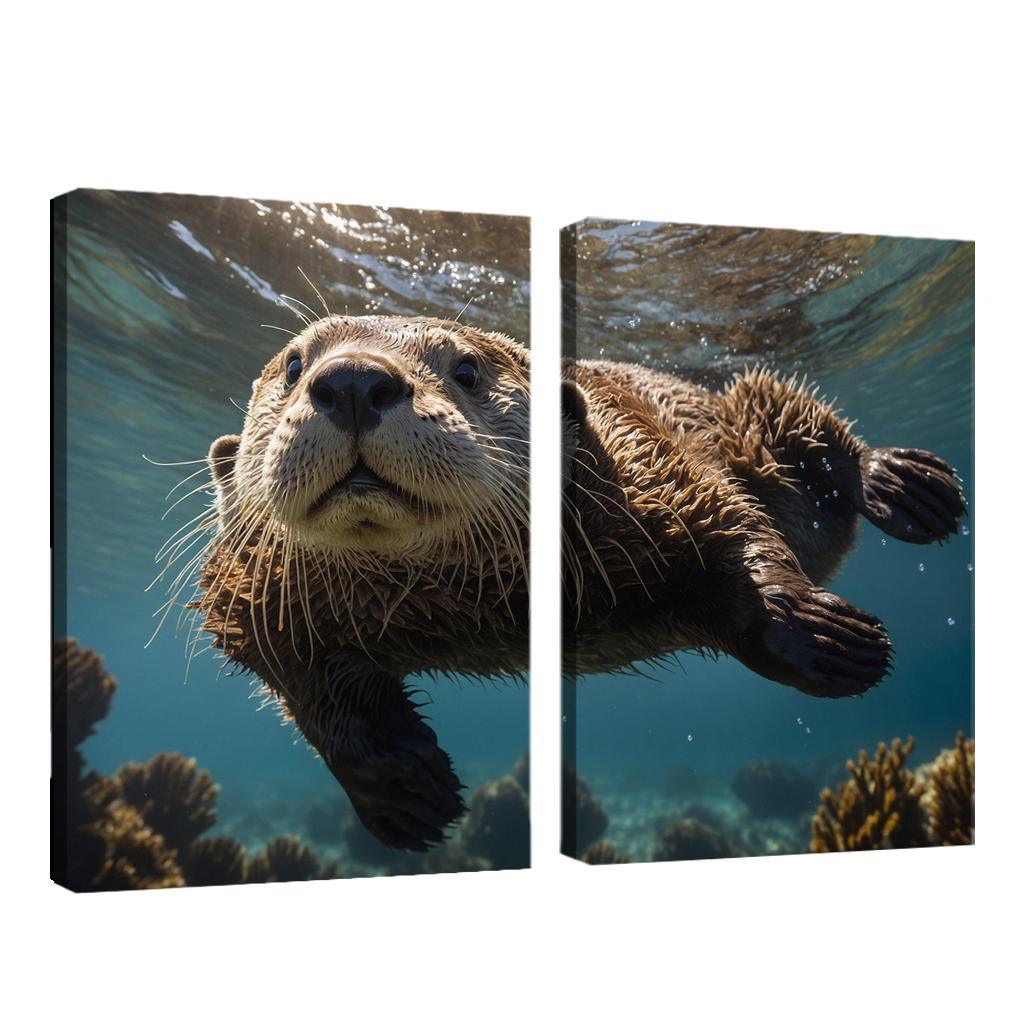 The Playful Sea Otter A Marine Acrobat Framed Paintings