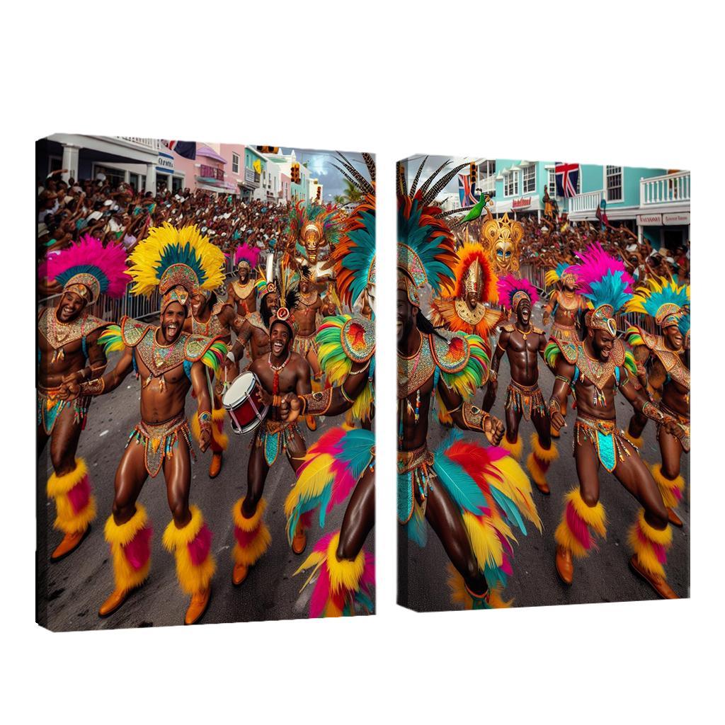 Junkanoo Parade - Bahamas Canvas Paintings Frame