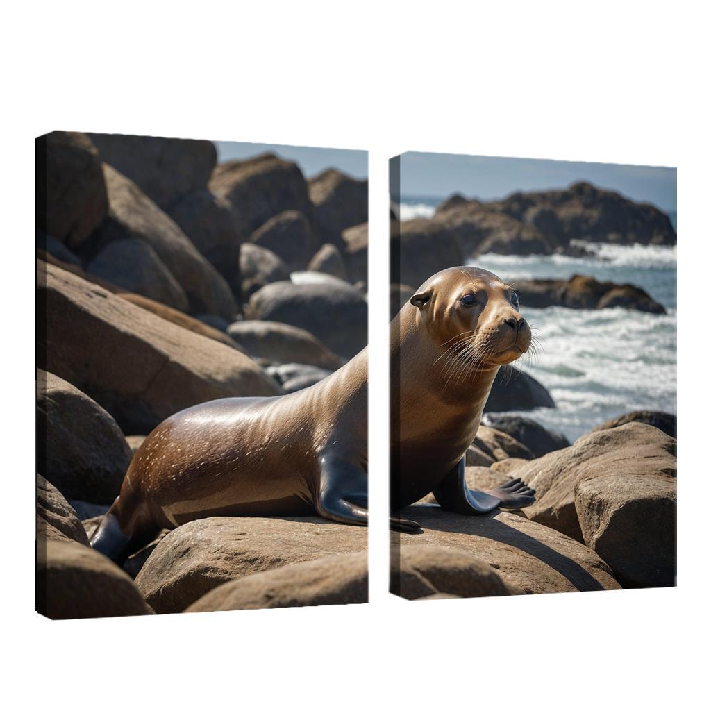 The Playful Sea Lion Acrobats Of The Ocean Canvas Paintings Frame