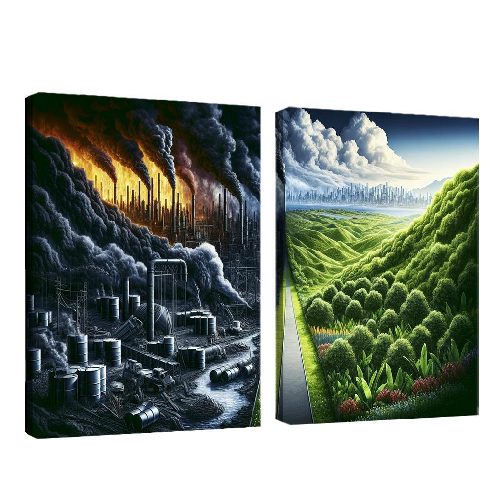 Fossil Fuels The Cost Of Convenience Multi-panel Paintings