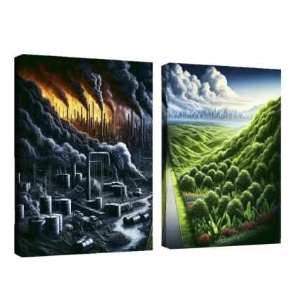 Fossil Fuels The Cost Of Convenience Multi-panel Paintings