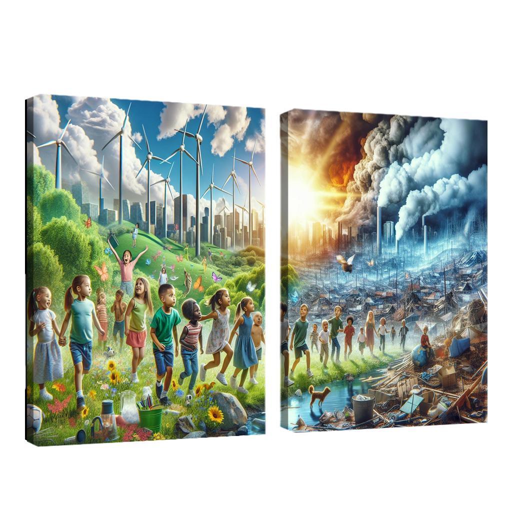 Future Generations Advocating For Climate Action Multi-panel Paintings