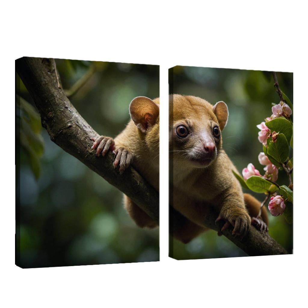 The Exotic Kinkajou In The Rainforest Canopy Framed Paintings