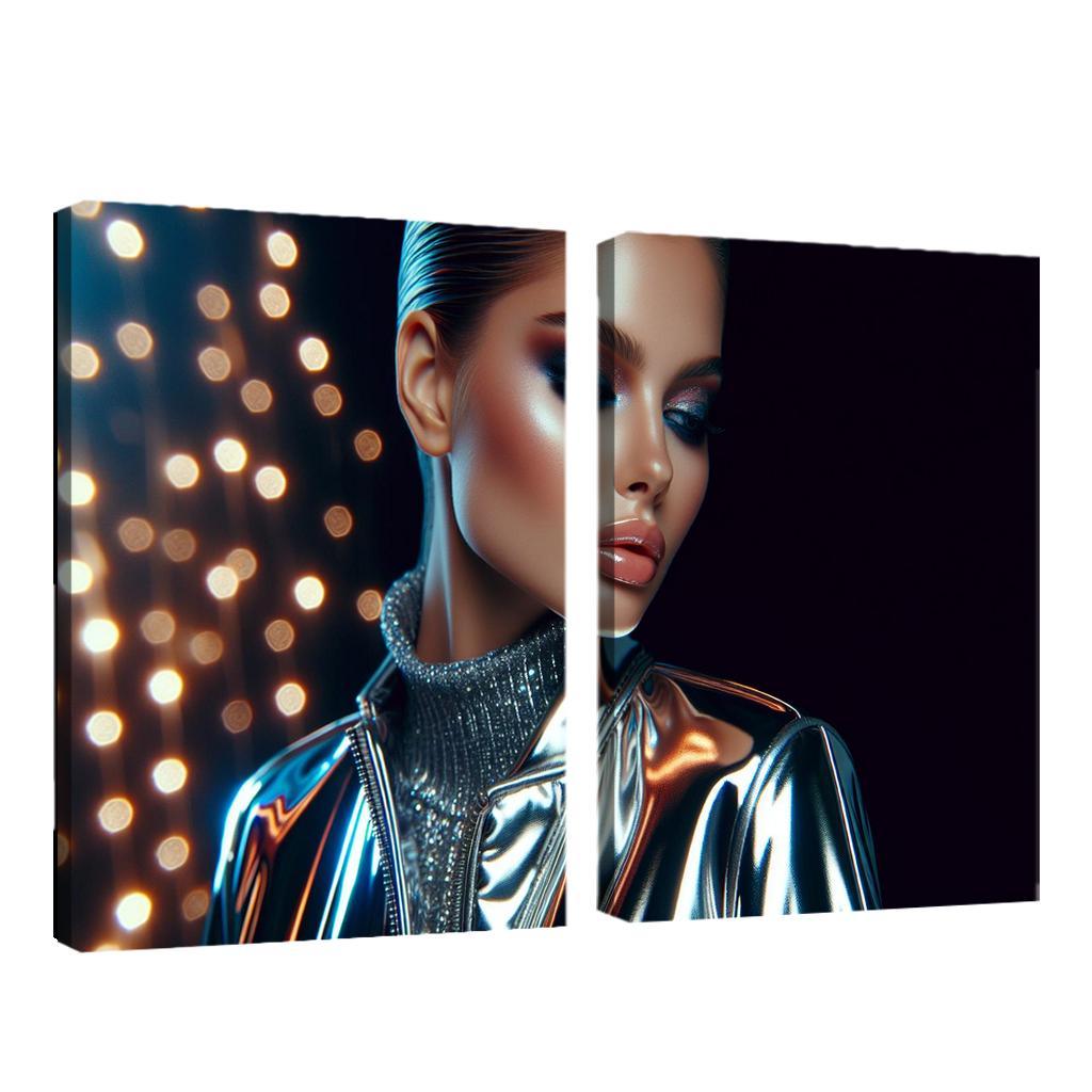 Reflective Surfaces Metallic And Glossy Textures Multi-panel Paintings