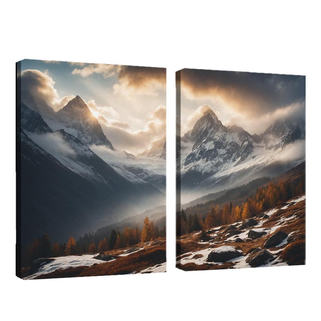 The Serene Echo Of Misty Mountains Oil Paintings Frame
