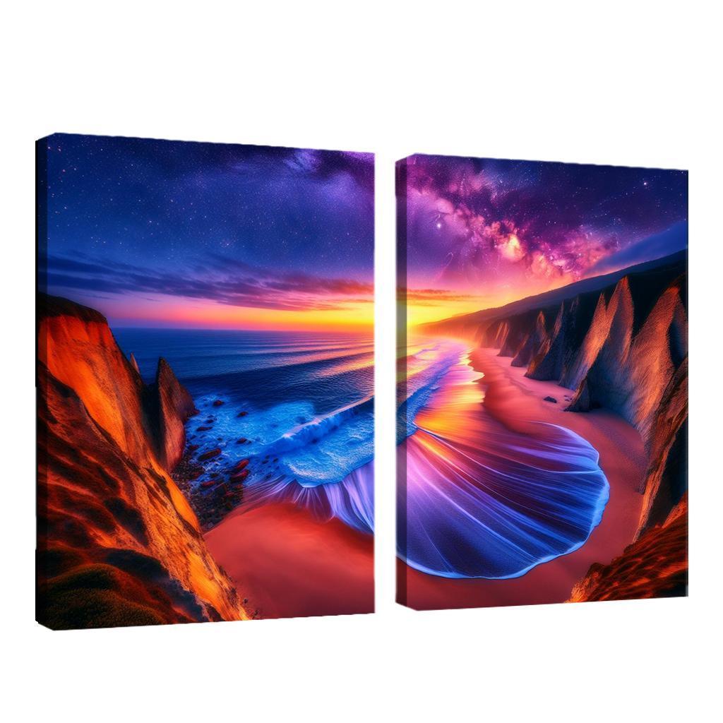 Sunset Palisade Beach Modern Paintings Frame