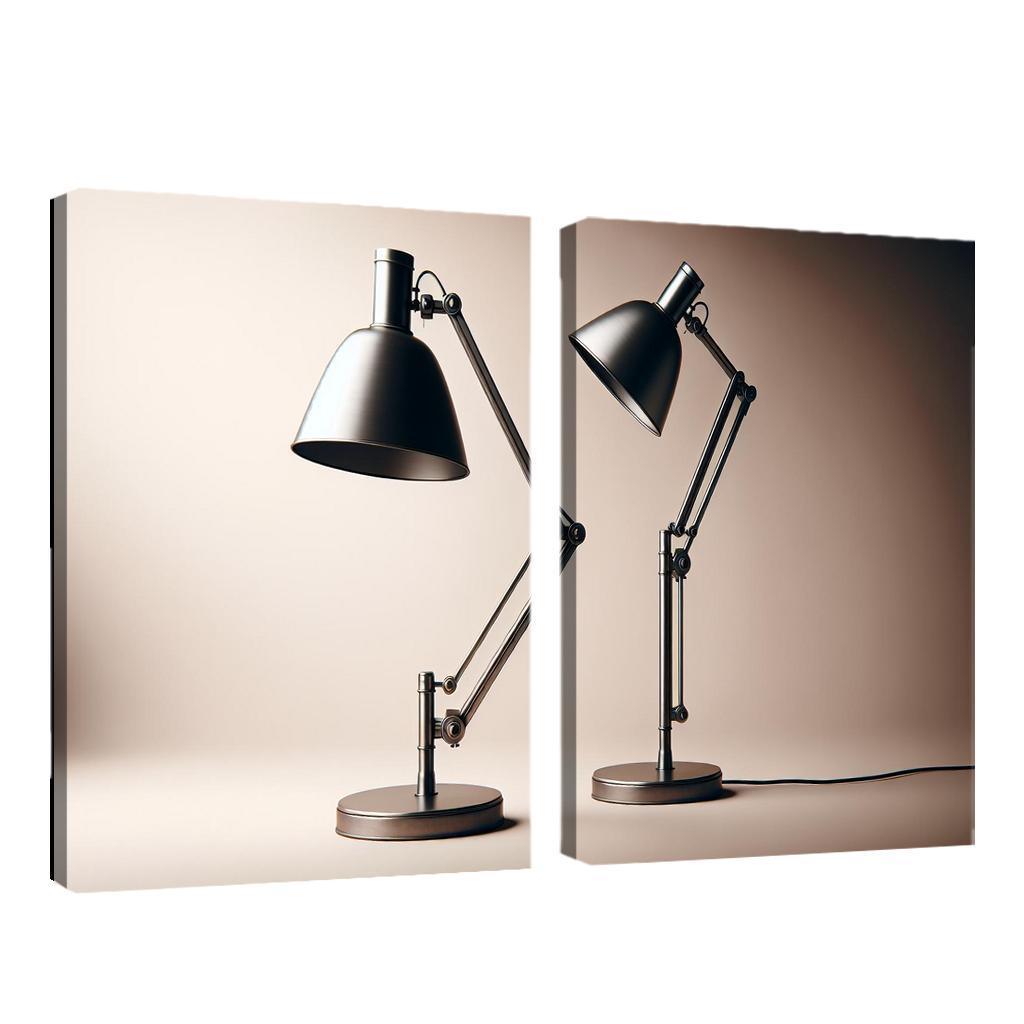Contemporary Floor Lamp with Adjustable Shade 2 Piece HD Canvas Wall Art-Original Frame