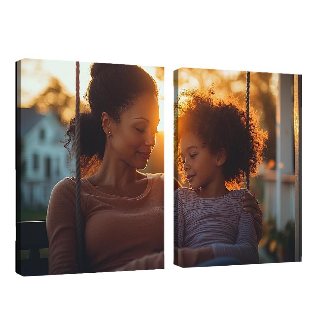 Whispers Of Love A Mother's Soft Guidance Canvas Paintings Frame