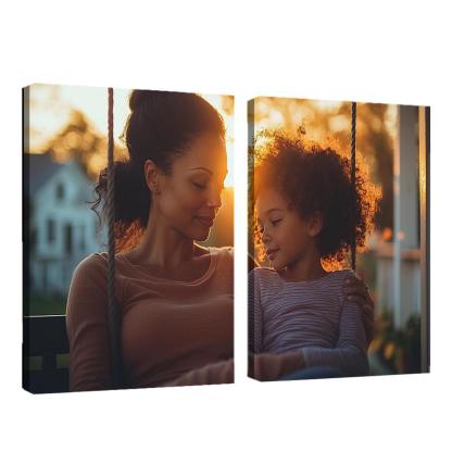 Whispers Of Love A Mother's Soft Guidance Canvas Paintings Frame