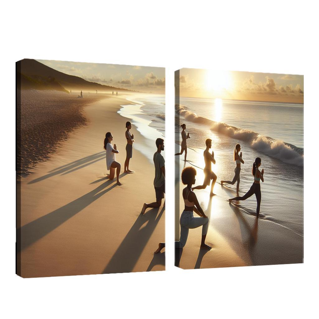 Tranquil Waters Yoga Beach Retreat Multi-panel Paintings