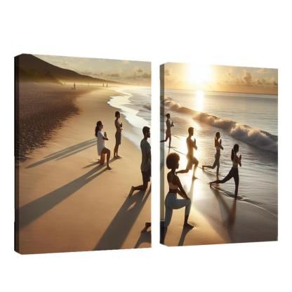 Tranquil Waters Yoga Beach Retreat Multi-panel Paintings