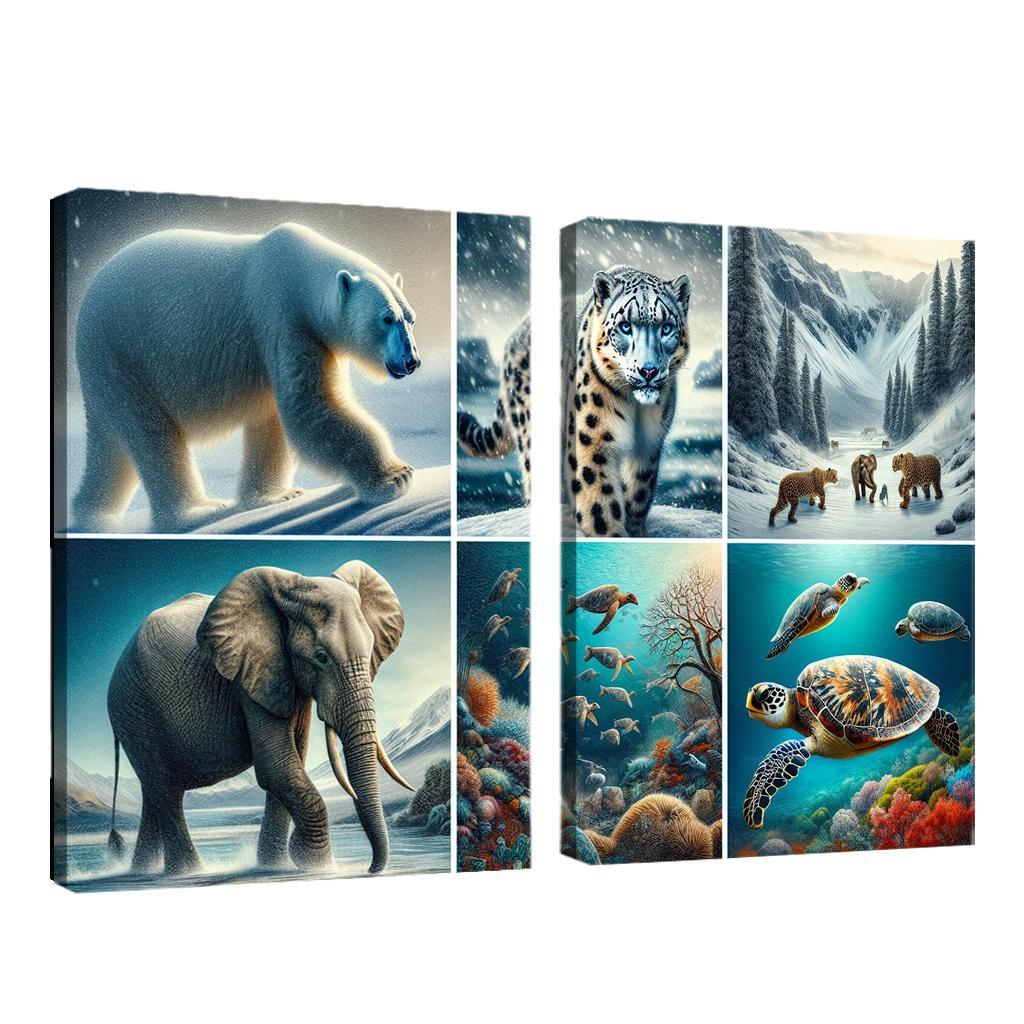 Silent Stories The Plight Of Endangered Species Multi-panel Paintings