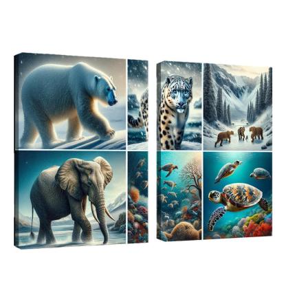 Silent Stories The Plight Of Endangered Species Multi-panel Paintings