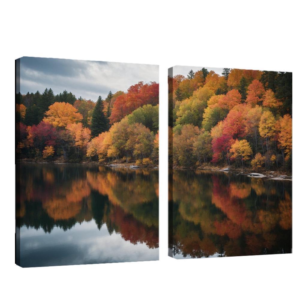 The Quiet Splendor Of Autumn Reflections Oil Paintings Frame