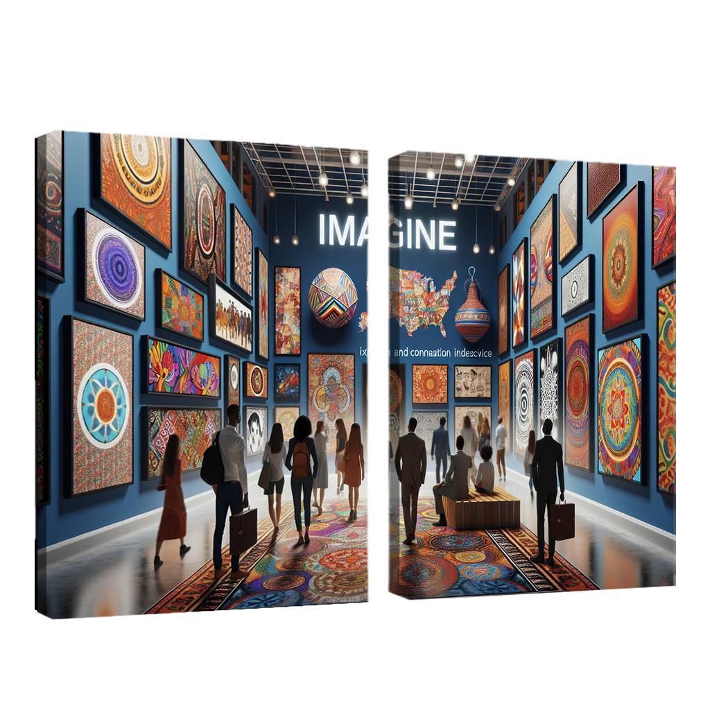 Bridging Cultures Artistic Expressions Of Unity Framed Paintings