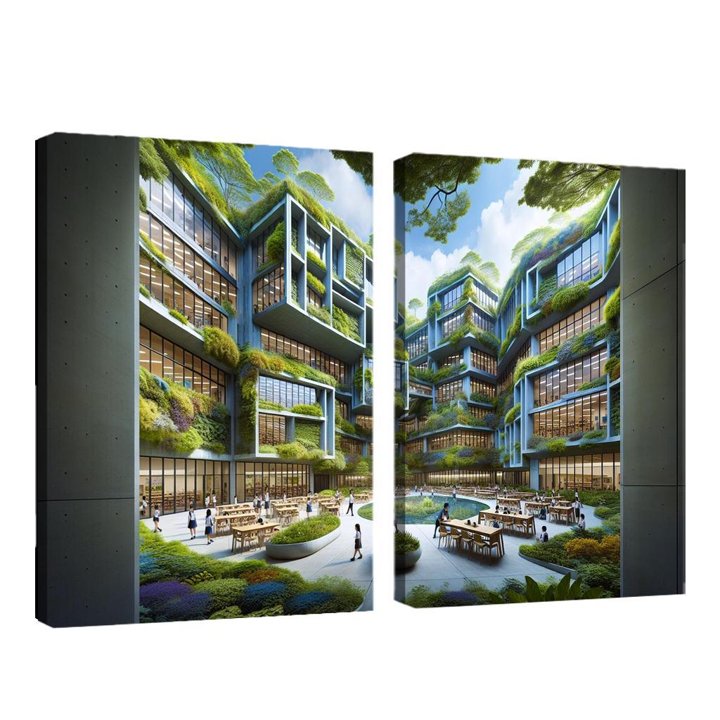 Nature-centric Education Buildings Custom Paintings Frame