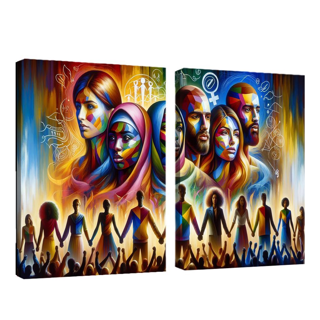 Echoes Of Equality Gender Justice Through Art Multi-panel Paintings