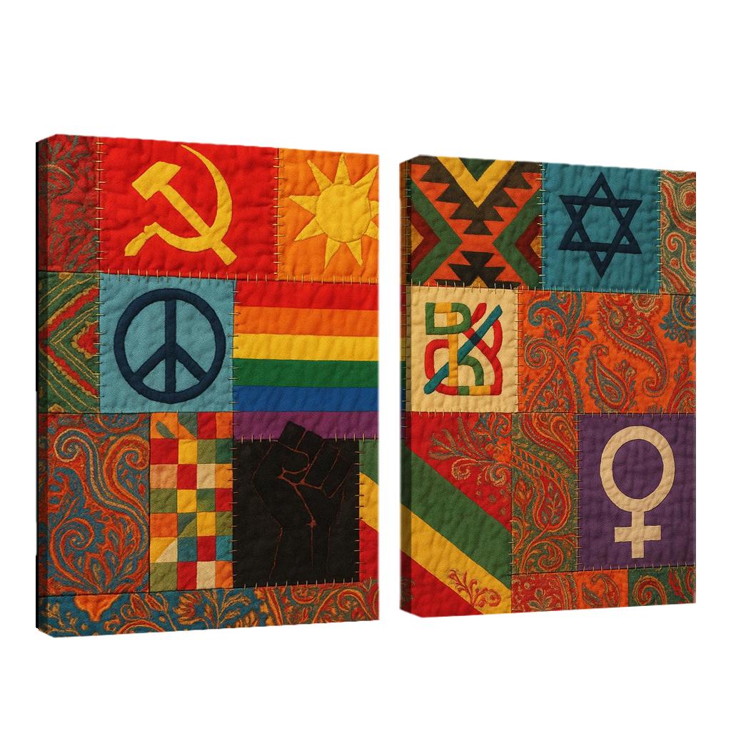 Threads Of Equality Through Fabric Art Canvas Paintings Frame