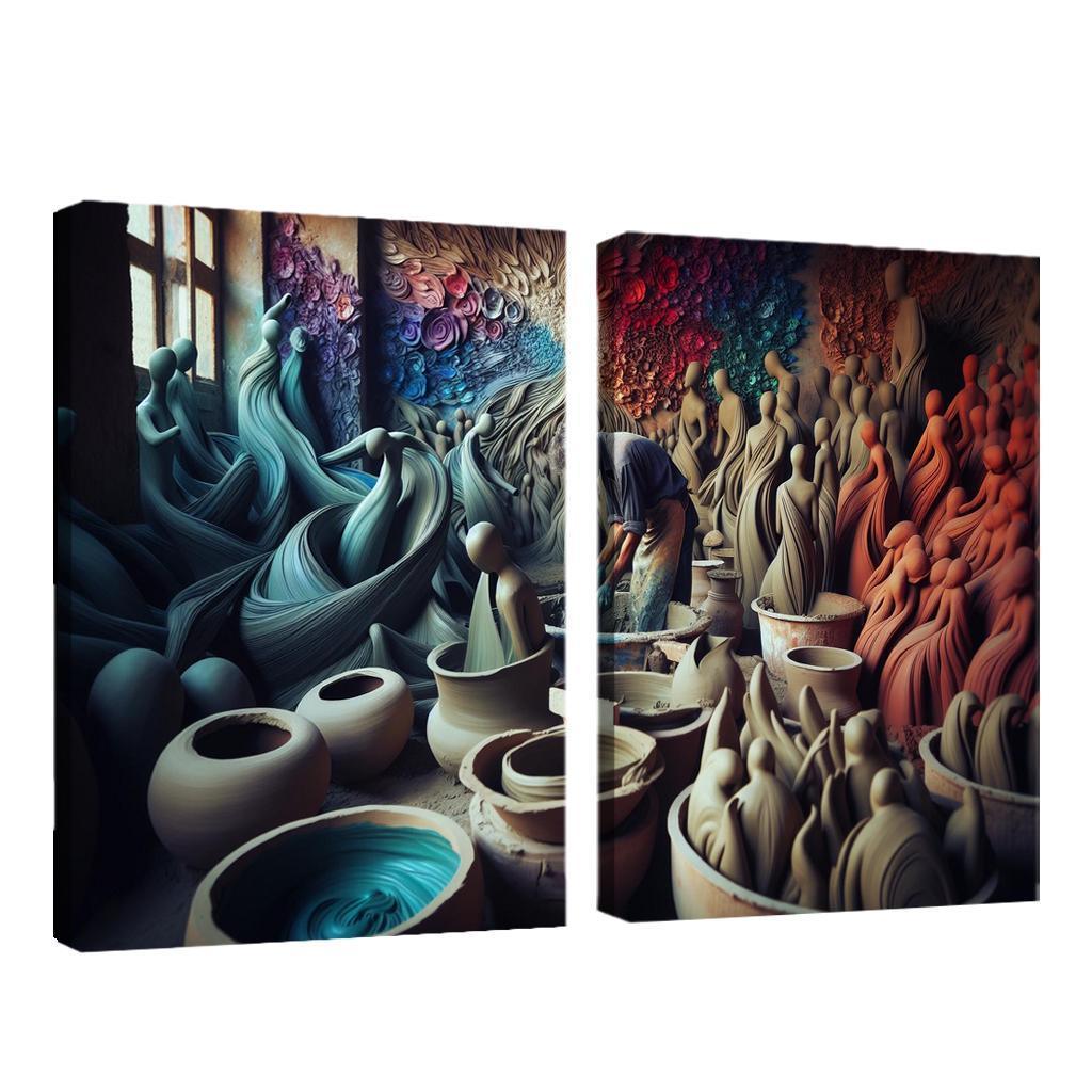 Sculpting Whispers of the Soul 2 Piece HD Canvas Wall Art-Original Frame