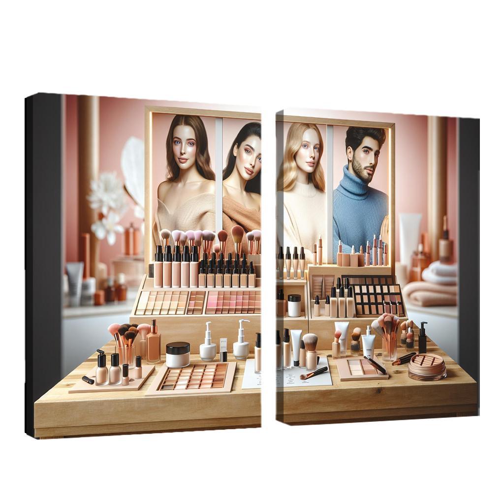Interactive Beauty Customizable Products 2 Piece HD Canvas Wall Art-Original Frame