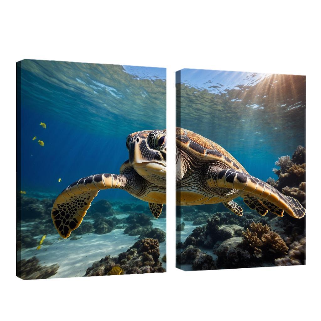 The Graceful Sea Turtle Ancient Traveler Of The Oceans Modern Paintings Frame