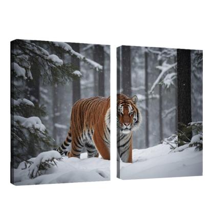 The Powerful Siberian Tiger The Forest's Ghost Canvas Paintings Frame