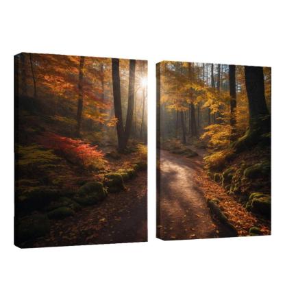 The Exquisite Allure Of Autumn Forest Trails Oil Paintings Frame