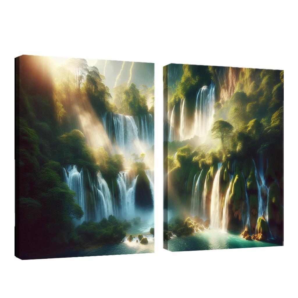 The Serene Cascades Of Crystal Falls Custom Paintings Frame