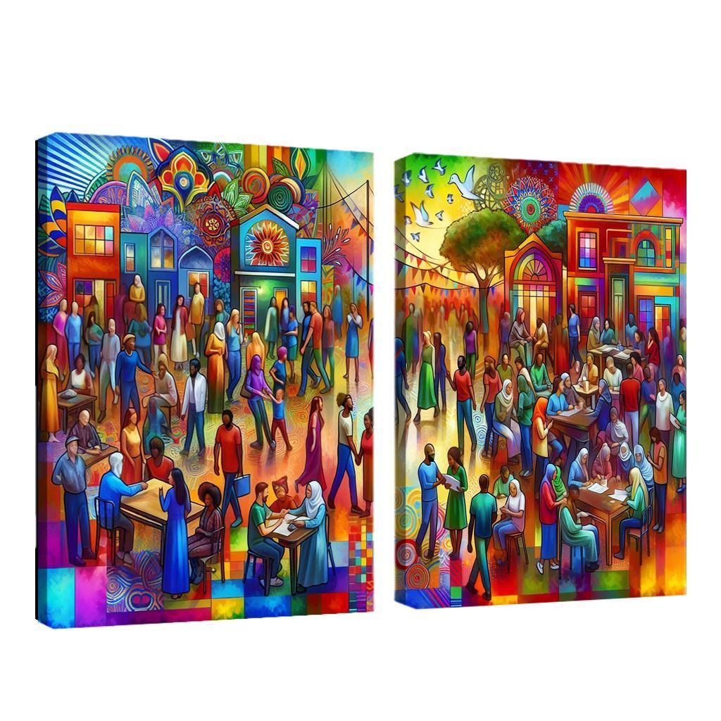 Ecosystems Of Connection Art For Community Building Framed Paintings