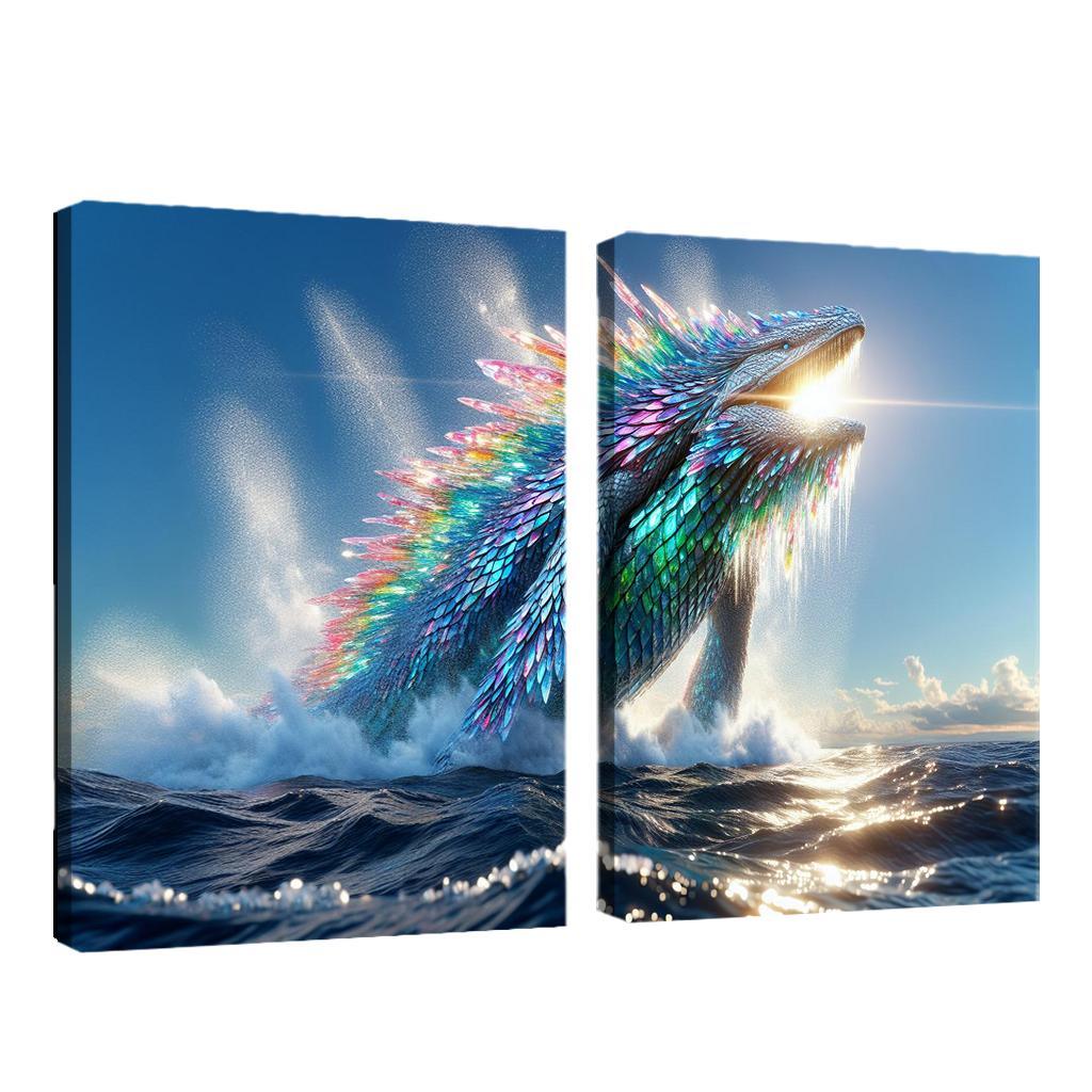 The Crystal Leviathan 2 Piece HD Canvas Wall Art-Original Frame