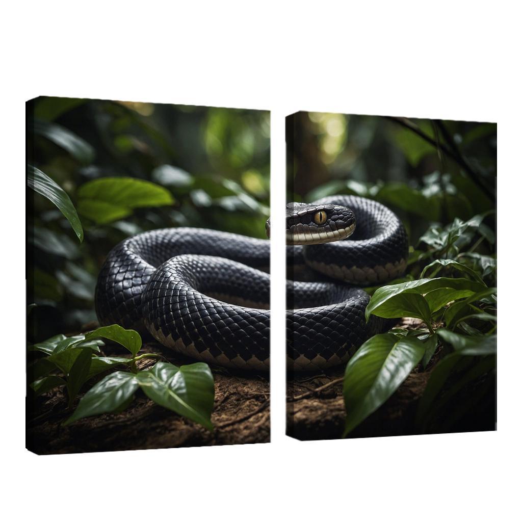 The Striking King Cobra In A Rainforest Setting Framed Paintings