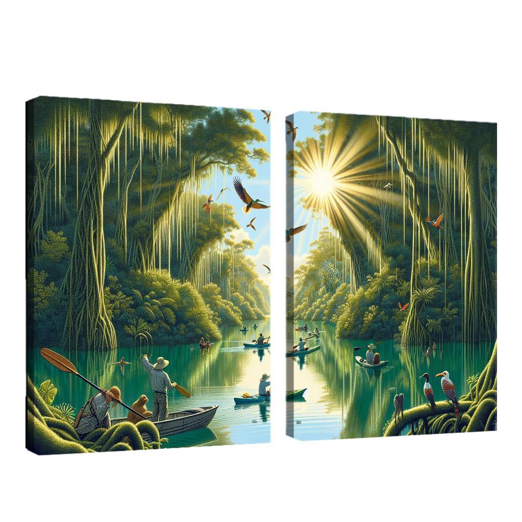 Mystic Waters Lagoon Adventure Abstract Paintings Frame