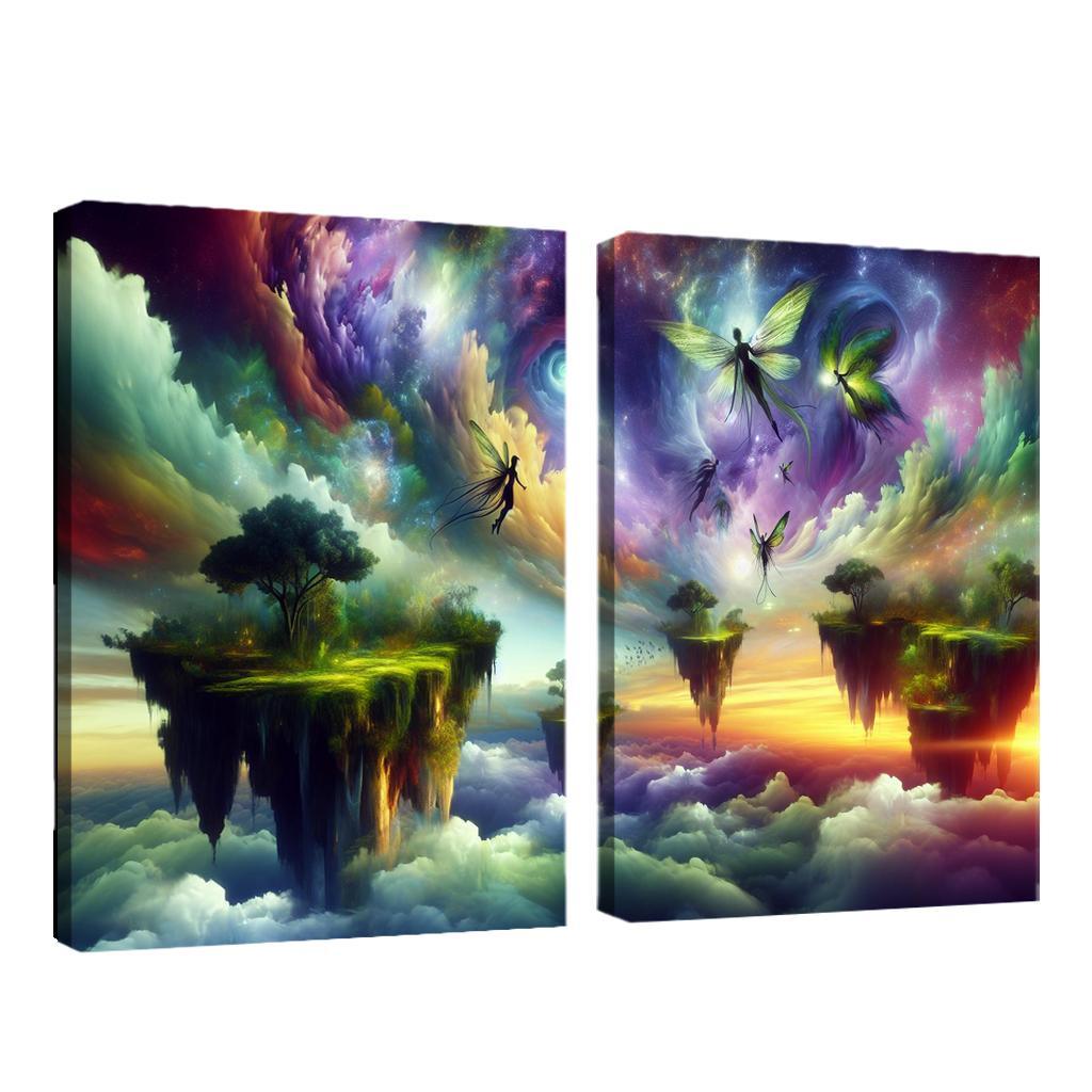 The Aetherium Realm A Dimension of Endless Skies 2 Piece HD Canvas Wall Art-Original Frame
