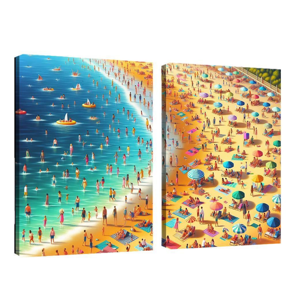 Sunny Shores Golden Beach Haven Abstract Paintings Frame