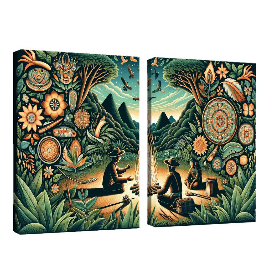 Echoes of the Past Preserving Indigenous Cultures 2 Piece HD Canvas Wall Art-Original Frame