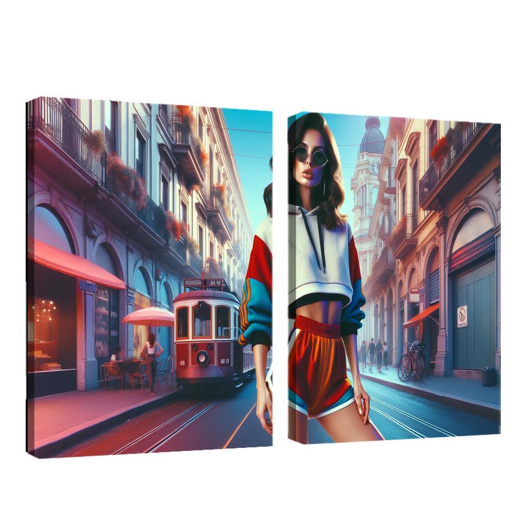 Retro Sport Vintage Athletic Wear Multi-panel Paintings