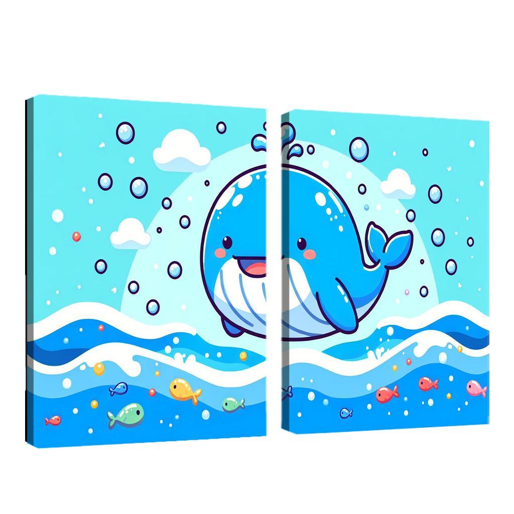 Whimsical Whale - Ocean Joy Framed Paintings