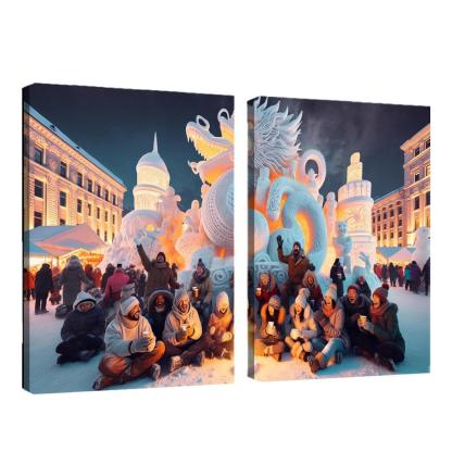 Sapporo Snow Festival Canvas Paintings Frame
