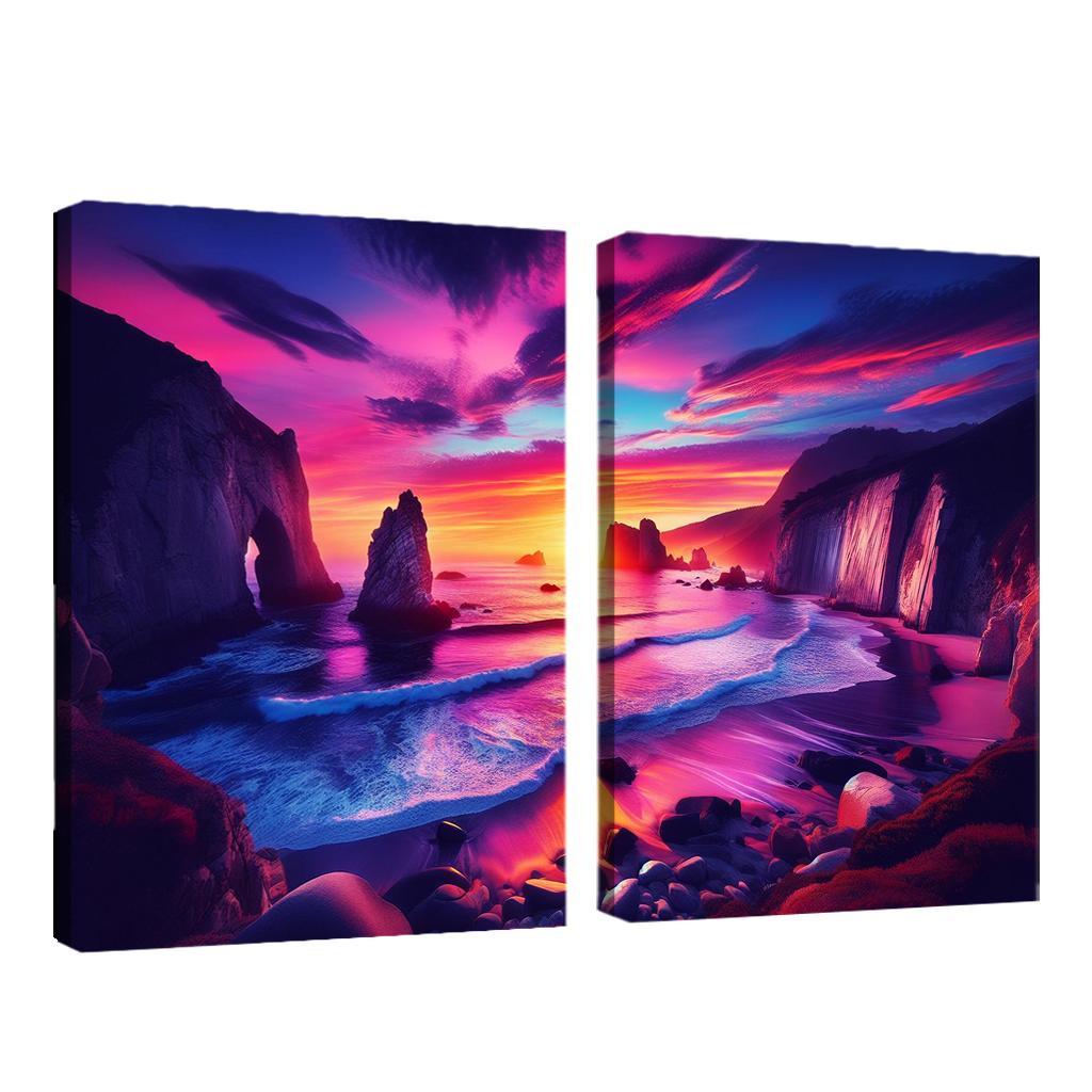 Crescent Bay Sunset Retreat Abstract Paintings Frame
