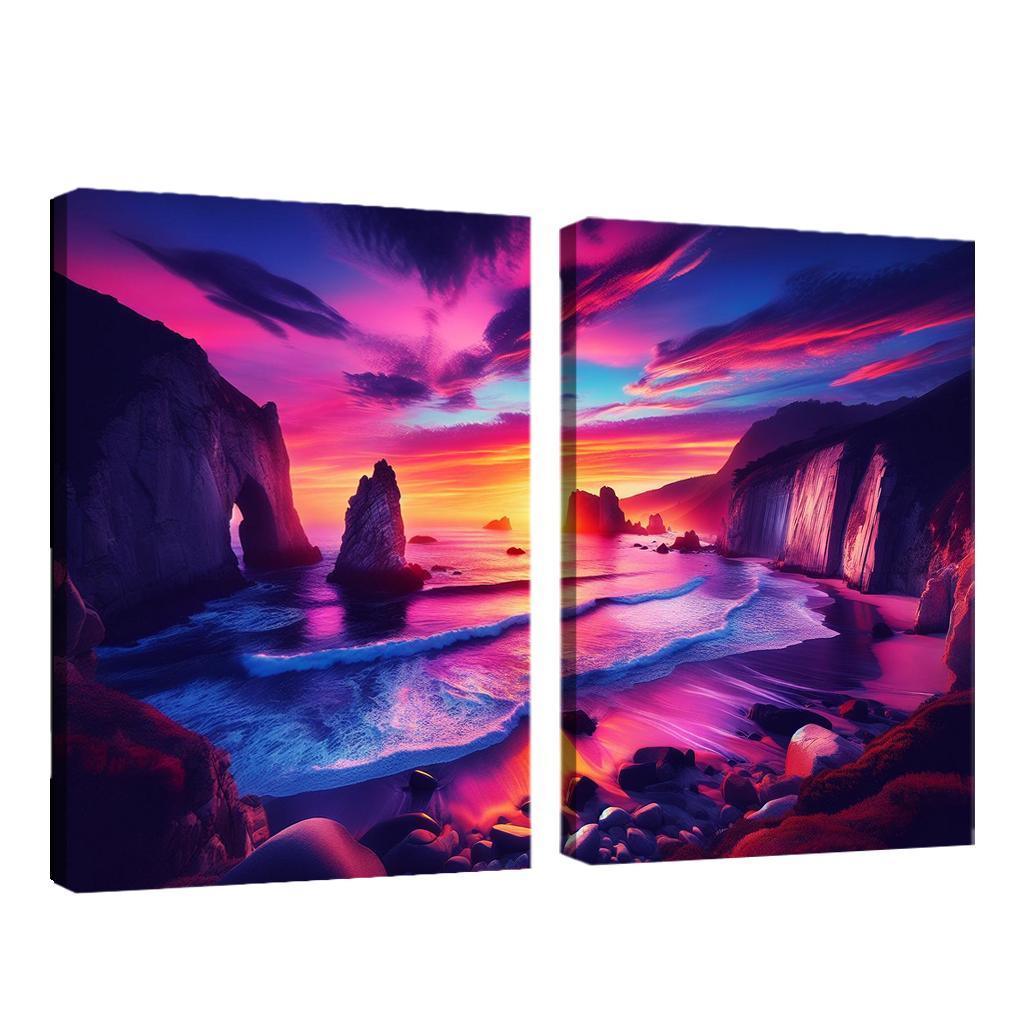 Crescent Bay Sunset Retreat Abstract Paintings Frame