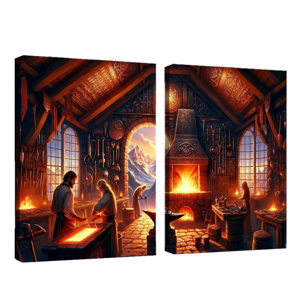 The Arcane Forge 2 Piece HD Canvas Wall Art-Original Frame
