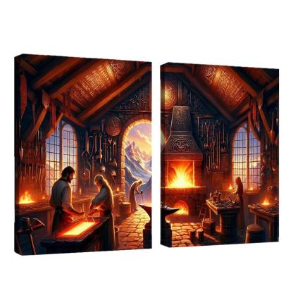 The Arcane Forge 2 Piece HD Canvas Wall Art-Original Frame